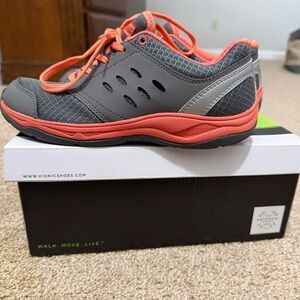 Vionic Orthotic Motion Venture Gray and Pink Walking Shoes - Women’s Size 7